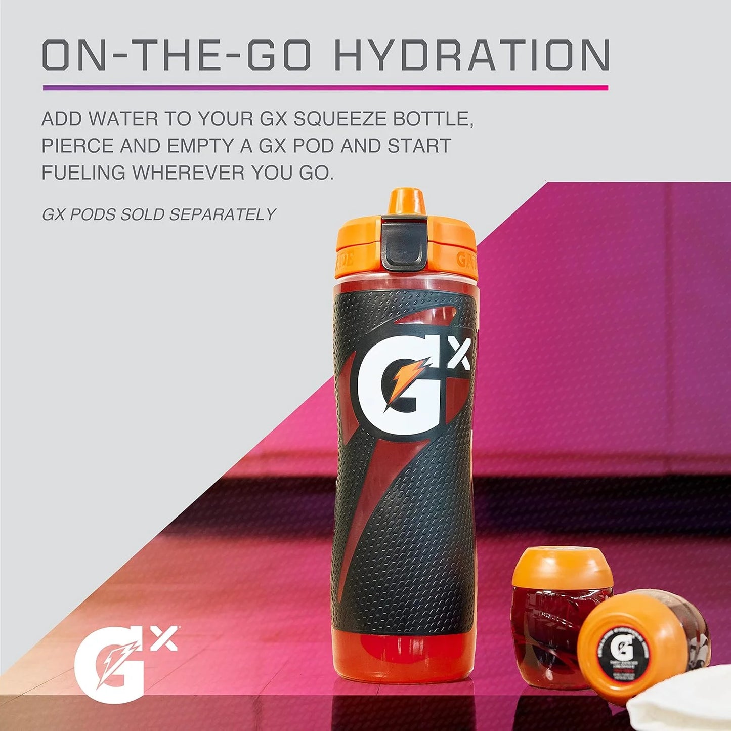 GX Refillable Water Bottle, Black, 30Oz